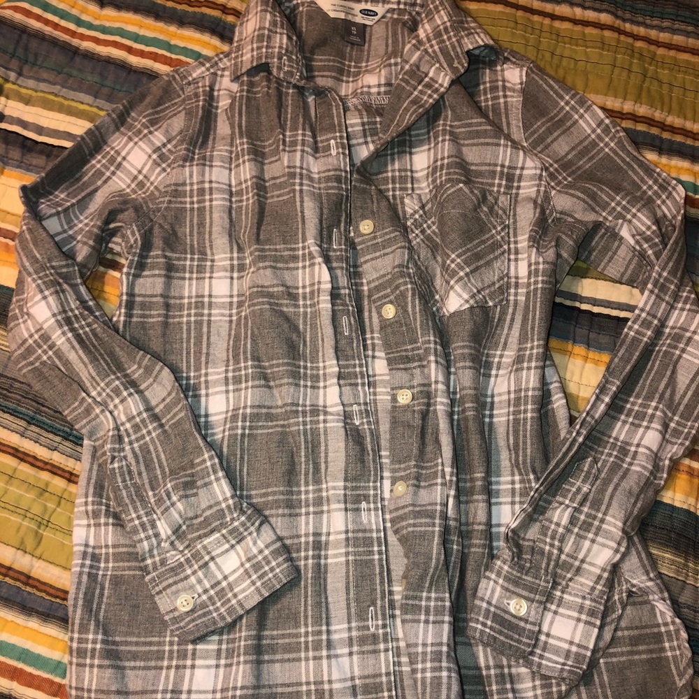 grey and white flannel